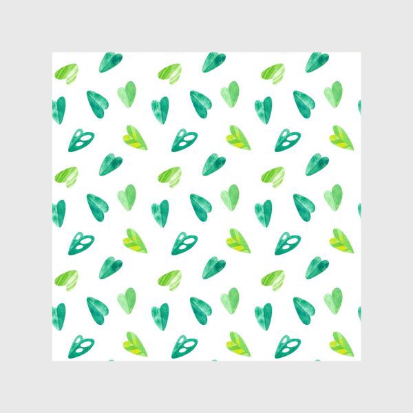 Шторы «Яркий летний паттерн с тропическими листьями в форме сердец. Акварельная иллюстрация с экзотическими растениями.»
