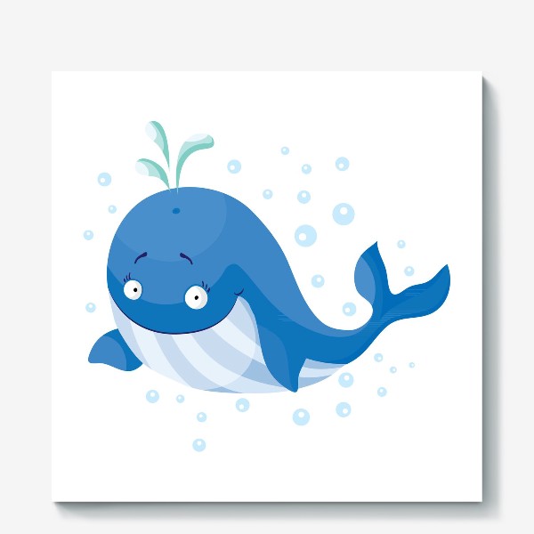 Холст «Забавный кит»