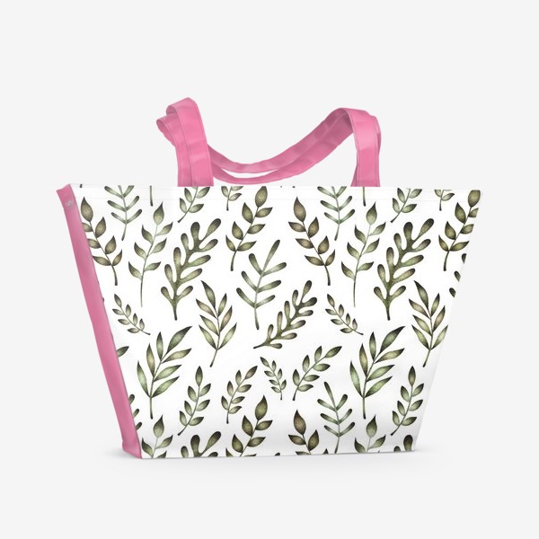 Пляжная сумка «Паттерн с зеленой травой»