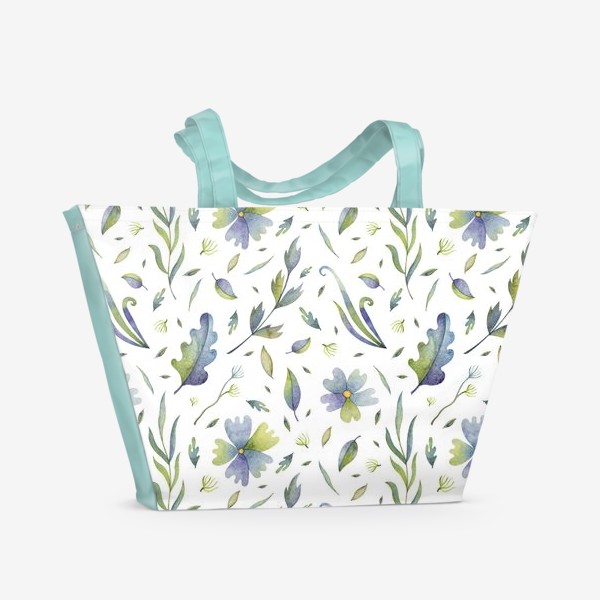 Пляжная сумка &laquo;Полевые цветы и травы&raquo;