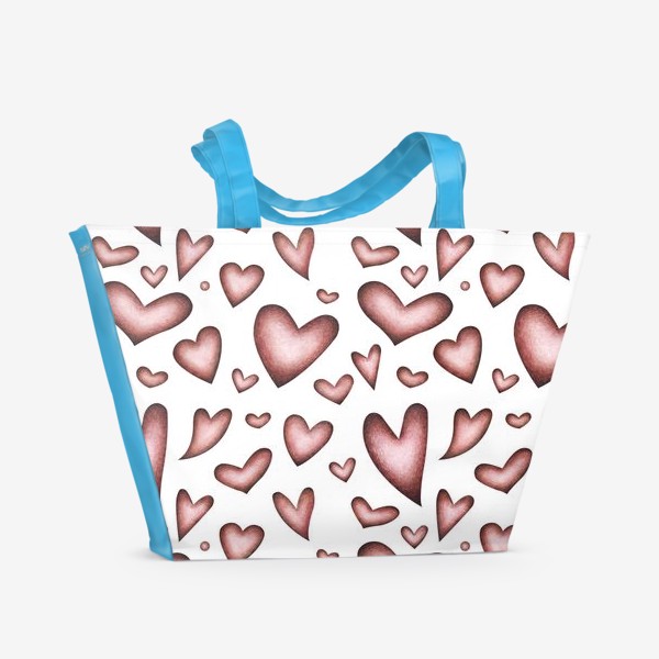Пляжная сумка «Винтажные сердечки»
