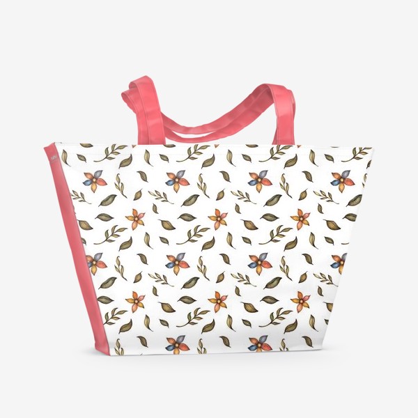 Пляжная сумка «Листья и цветы»