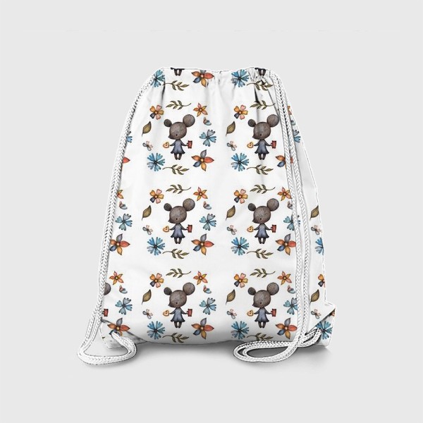 Рюкзак «Мышь и цветы»