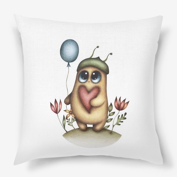 Подушка «Забавный персонаж с воздушным шаром»
