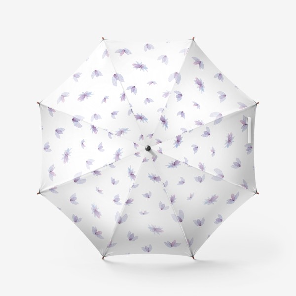 Зонт «Весенний паттерн. Лиловые цветы на белом. Акварель»