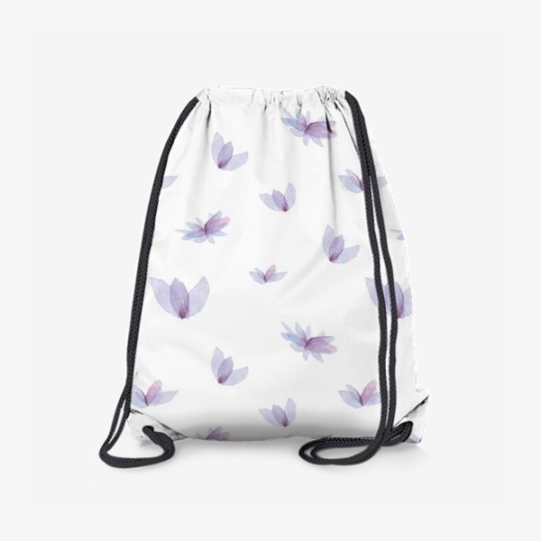 Рюкзак «Весенний паттерн. Лиловые цветы на белом. Акварель»