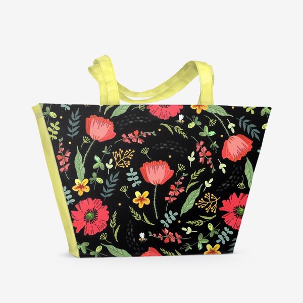 Пляжная сумка «Яркие летние цветы»
