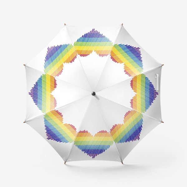 Зонт «Сердце радуга карандашом »