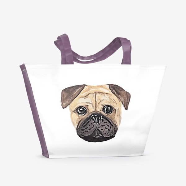 Пляжная сумка «Собака мопс»