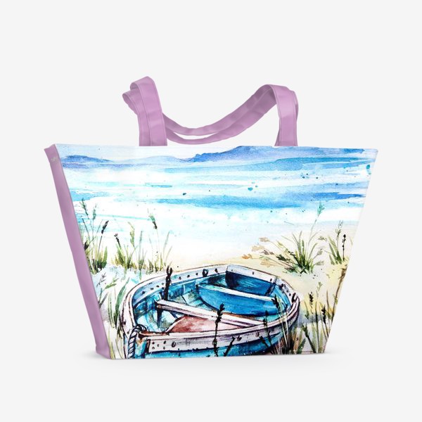 Пляжная сумка «лодка на берегу»