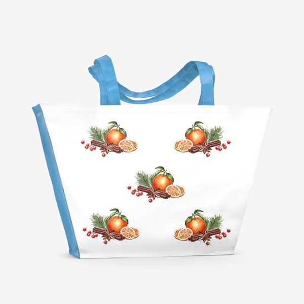 Пляжная сумка «Паттерн «Апельсин и корица»»