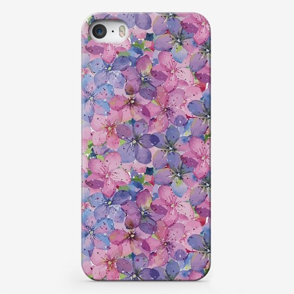 Чехол iPhone «Гортензии розово-голубые»