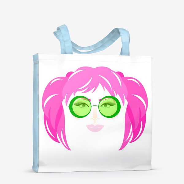 Сумка-шоппер «Девушка с розовыми волосами в солнечных очках»