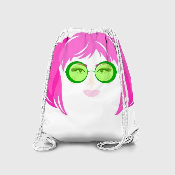 Рюкзак «Девушка с розовыми волосами в солнечных очках»