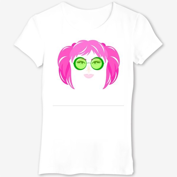 Футболка «Девушка с розовыми волосами в солнечных очках»