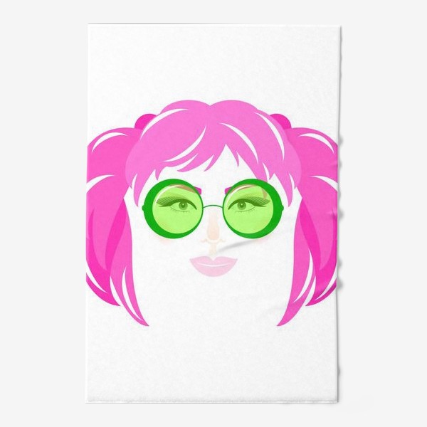 Полотенце «Девушка с розовыми волосами в солнечных очках»