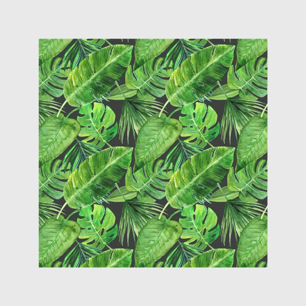 Скатерть «Безшовный акварельный паттерн с нежными  тропическими листьями»