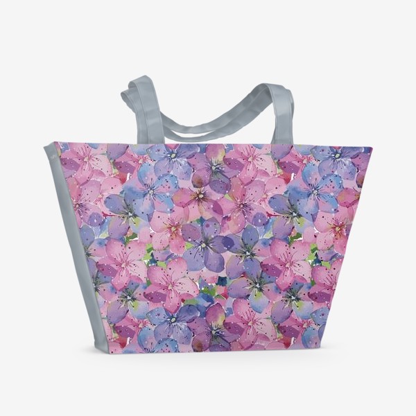 Пляжная сумка «Гортензии розово-голубые»