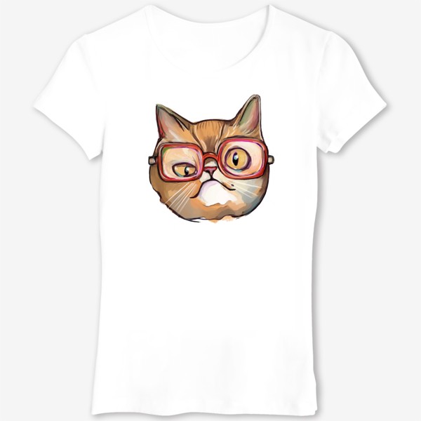 Футболка «Geek cat. Кот учёный в очках»