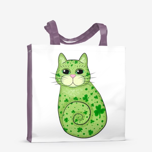 Сумка-шоппер &laquo;Зеленый кот в трилистниках. Ирландия&raquo;