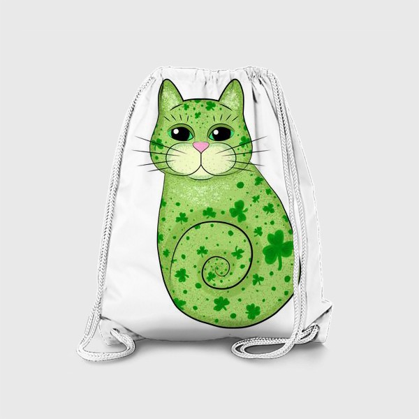 Рюкзак «Зеленый кот в трилистниках. Ирландия»