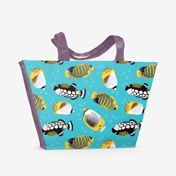 Пляжная сумка «Тропические рыбки в море»