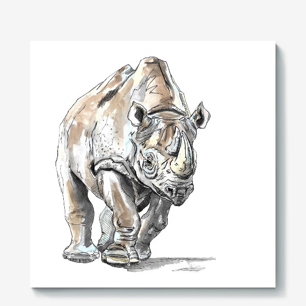 Холст «Африканский носорог »