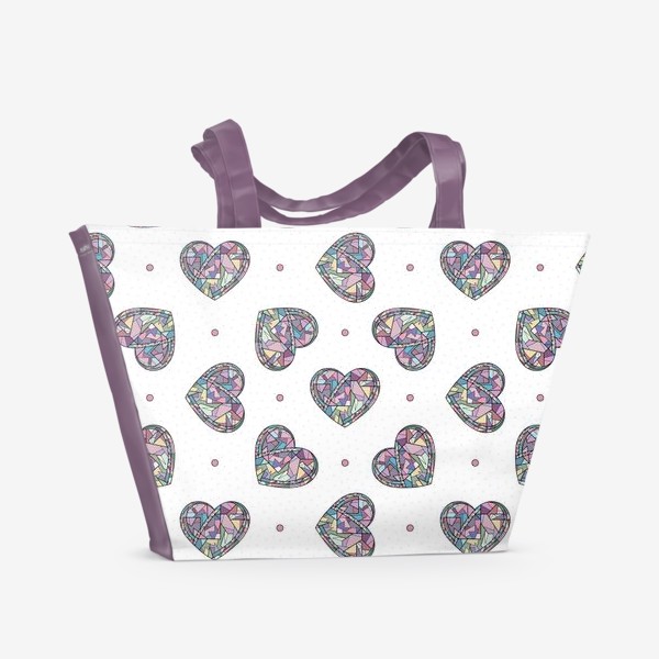 Пляжная сумка «Сердечки геометрические»