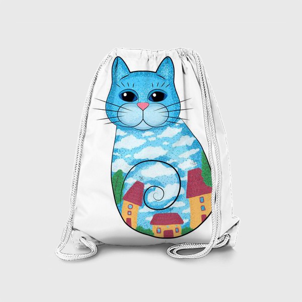 Рюкзак «Кот с городским пейзажем»
