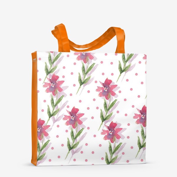 Сумка-шоппер «Паттерн из весенних розовых цветов»
