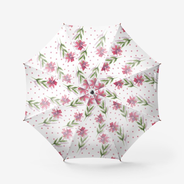 Зонт &laquo;Паттерн из весенних розовых цветов&raquo;