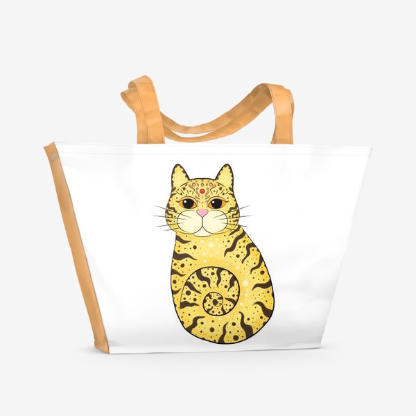 Пляжная сумка «Кот в узорах. Индия»