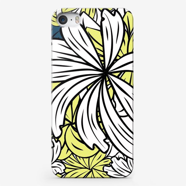Чехол iPhone «pattern with flowers and leaves»