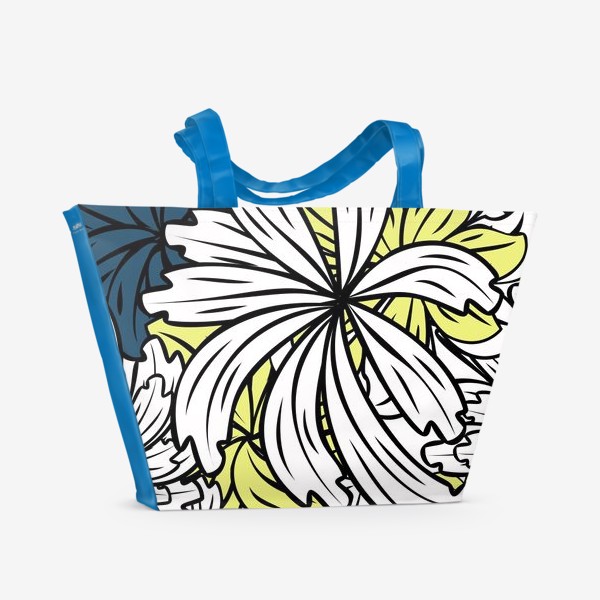Пляжная сумка «pattern with flowers and leaves»