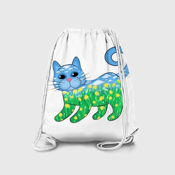 Рюкзак «Летний кот в цветах»