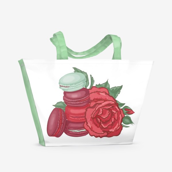 Пляжная сумка &laquo;Макаруны и розы&raquo;