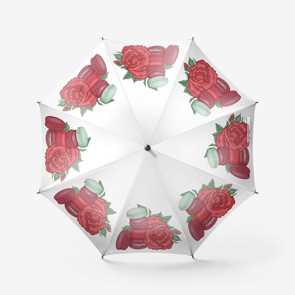 Зонт «Макаруны и розы»