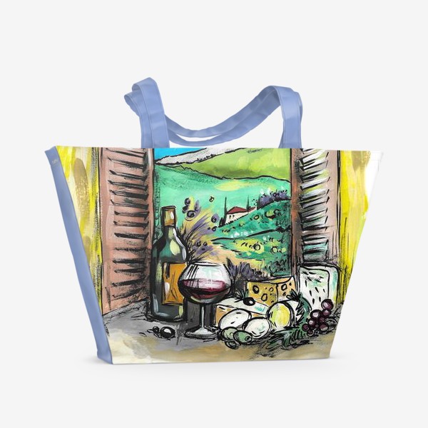 Пляжная сумка &laquo;Натюрморт с вином&raquo;