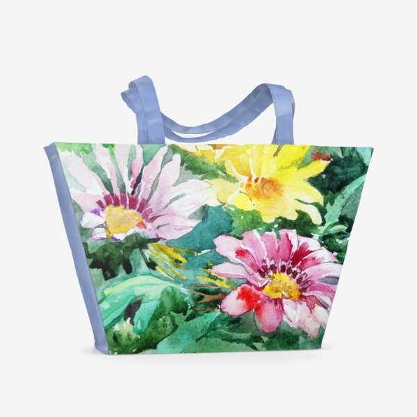 Пляжная сумка &laquo;Цветение радости, цветы, подарок женщине&raquo;