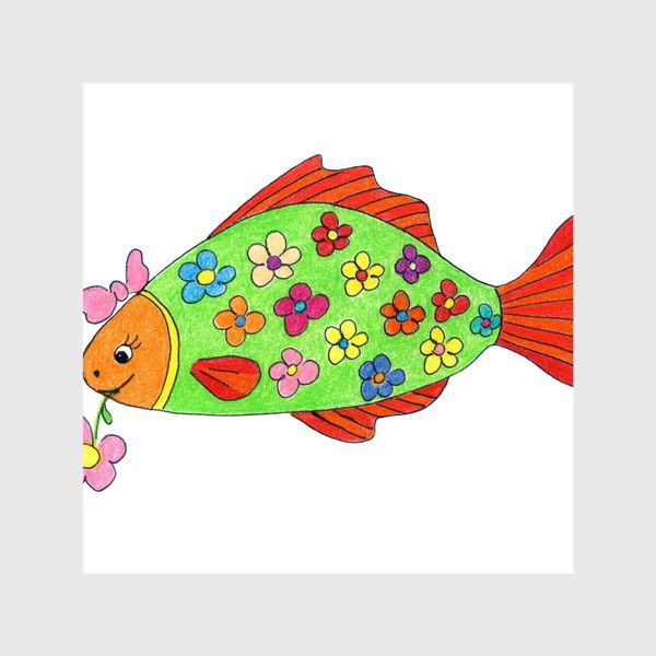 Шторы «Рыбка в цветочек»