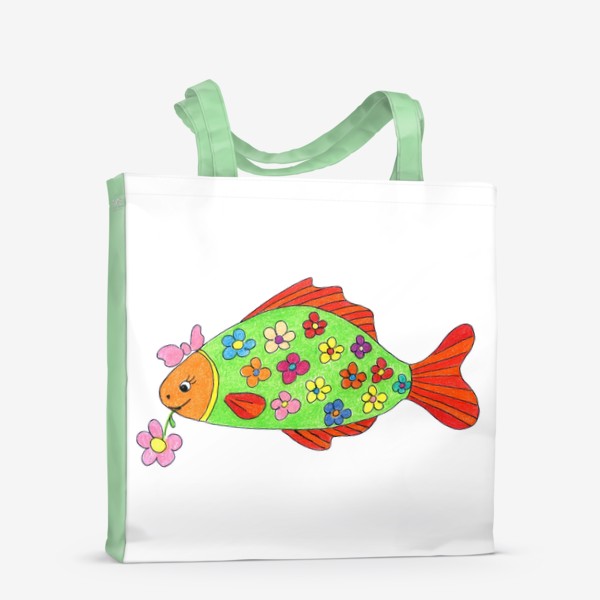 Сумка-шоппер «Рыбка в цветочек»