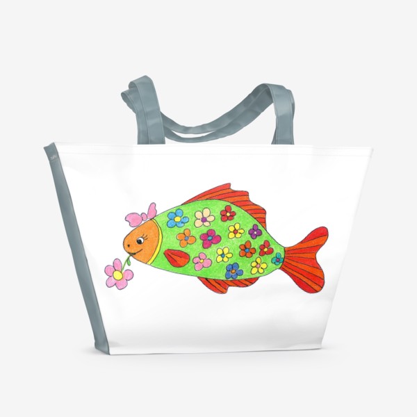 Пляжная сумка &laquo;Рыбка в цветочек&raquo;