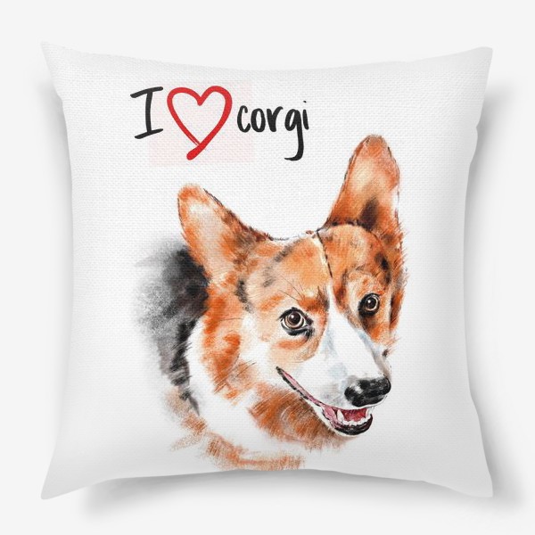Подушка «Я люблю корги. I love corgi»