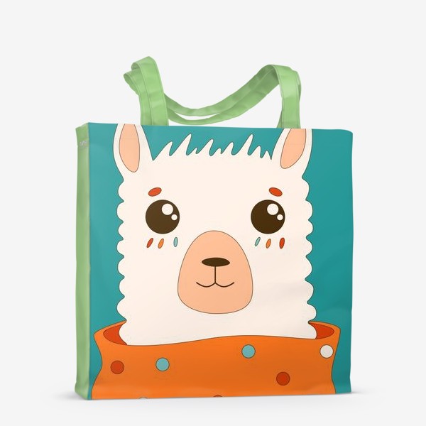 Сумка-шоппер «Цветная лама в шарфе»