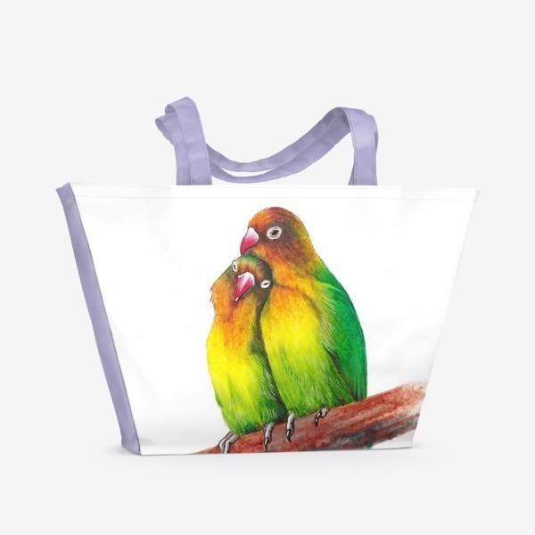 Пляжная сумка «Попугаи-неразлучники»