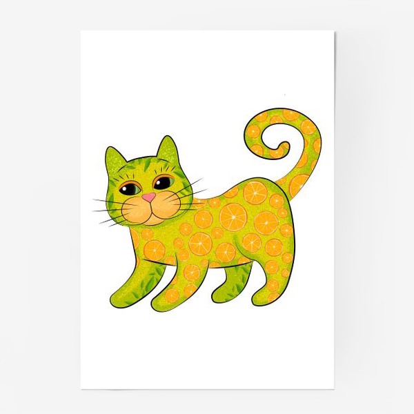 Постер &laquo;Апельсиновый кот&raquo;