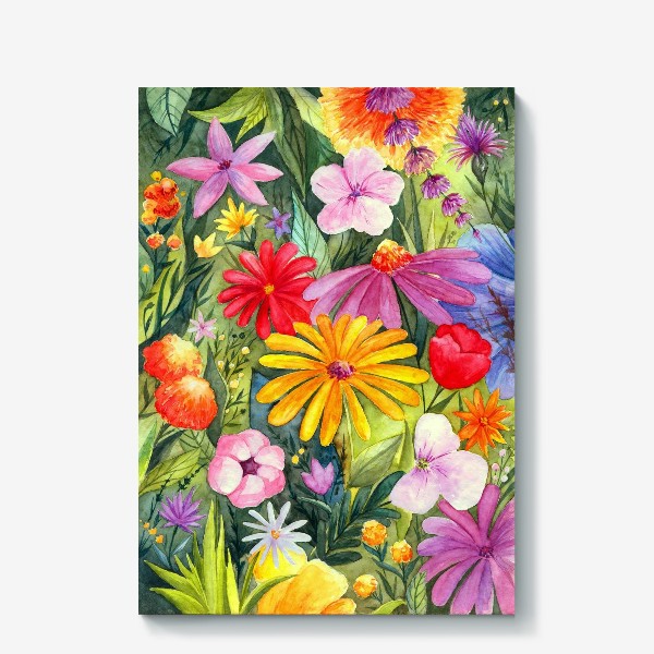 Холст «Цветы акварель»