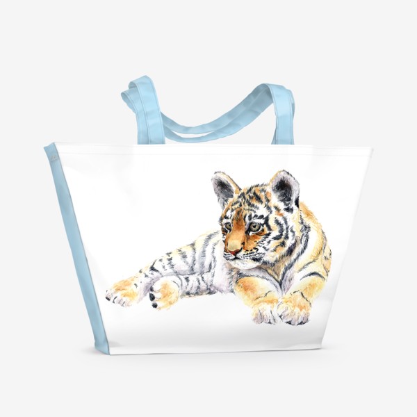 Пляжная сумка «уссурийский тигренок лежит»