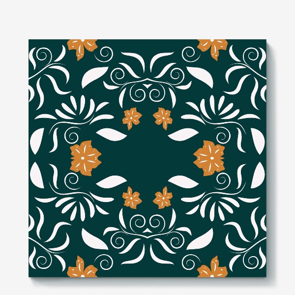 Холст &laquo;pattern with flowers and leaves&raquo;