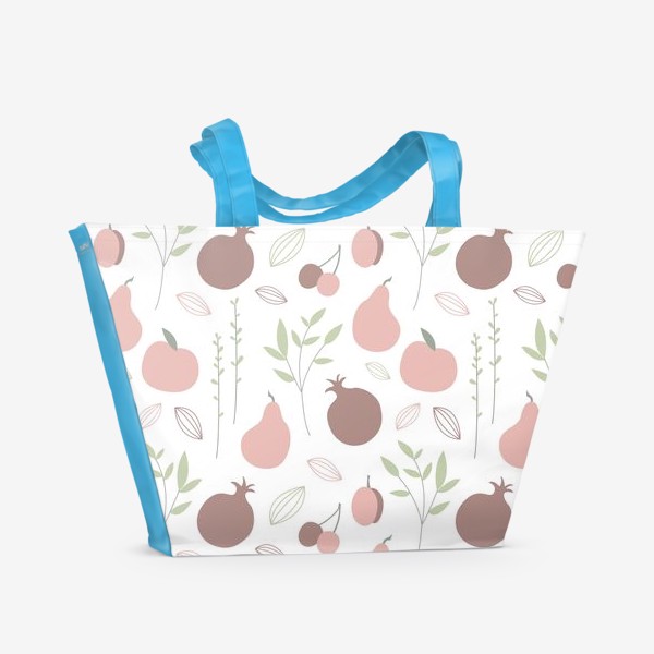 Пляжная сумка «Нежный паттерн с бордовыми фруктами»